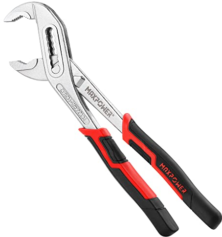 MAXPOWER - Alicates de bomba de agua de 250 mm, alicates de junta deslizante para apretar y aflojar tuercas, pernos, tuberías