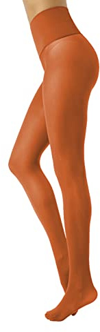 CALZITALY Collant senza Cuciture, Collant Opachi, Calzamaglia Coprente Donna, Nero, Verde, Blu, Bordeaux, S, M, L, XL, XXL, 50 DEN, Made in Italy (L-XL, Tumeric orange)
