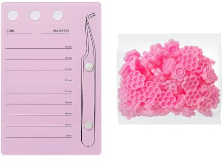 ANNAFRIS Grafted Eyelash Extension Holder Acrylic Pallet Magnetic Suction Scale Plate Lash Makeup Tools (Pink)