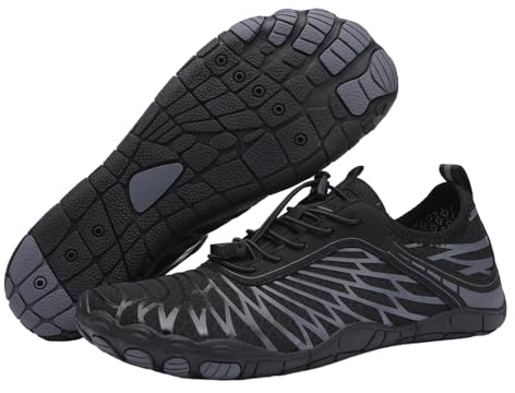 StoneLiquid Hike Barefoot Shoes for Women Men Waterproof Trail Running Healthy & Non-Slip Barefoot Footwear (Black, Adult, Women, 7.5, Numeric, US Footwear Size System, Medium)