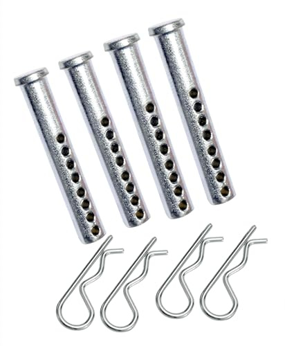 Dia:7/16 x 2- 1/2in Length Adjustable Clevis Pin, 8-Hole Pin Porous Eye Pins Universal Clevis Pins, Fastener for Farming Machine Air Cool Diesel Engine Accessories (4Pack)
