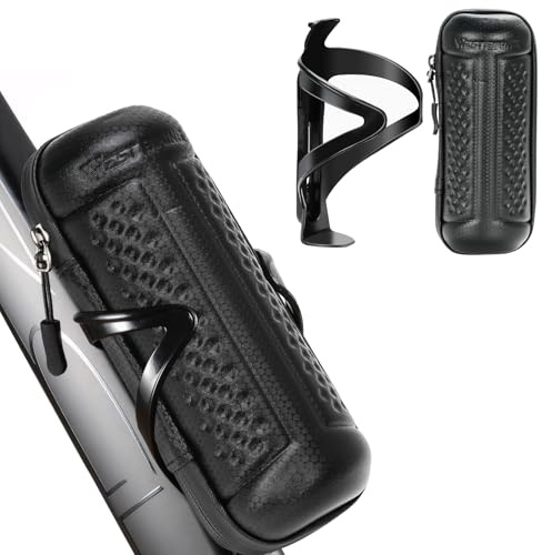 Drado Bolsa de Herramientas para Bicicleta, Bidón Portaherramientas Bicicleta, Bolsa de Botella de Bicicleta, Kit De Herramientas + Portabidón De Agua para Bicicleta 1.2L (Negro)