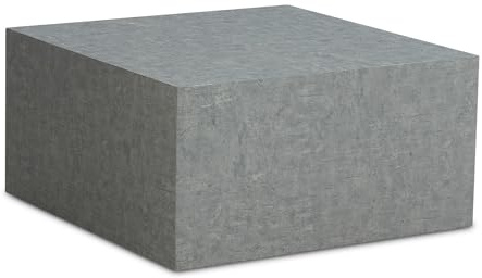 FineBuy Couchtisch MONOBLOC in Beton-Optik Grau, Design Wohnzimmertisch Cube Eckig, Lounge Sofatisch, Stubentisch Modern