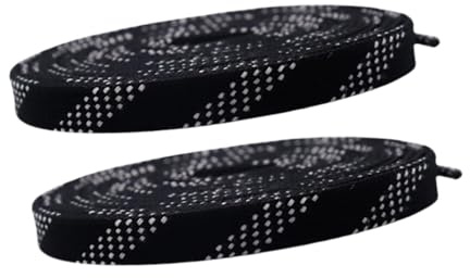 Dickly 1 Paire de Lacets de Patins de Hockey sur Glace, Plats et Larges, 10mm, pour Chaussures de Patins Artistiques, Chaussures de Sport, Patins à roulettes, Noir, 244 Cm