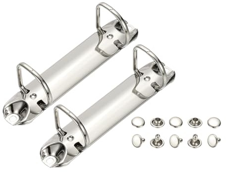 PATIKIL B7 2 hål ringpärmsmekanismer, 2 set 1 tum D-ring ersättningspärm planerare lösa bladbindande ryggar för arrangörer gör-det-själv fyllning papper förvaring mapp tillbehör, 26 mm silverton