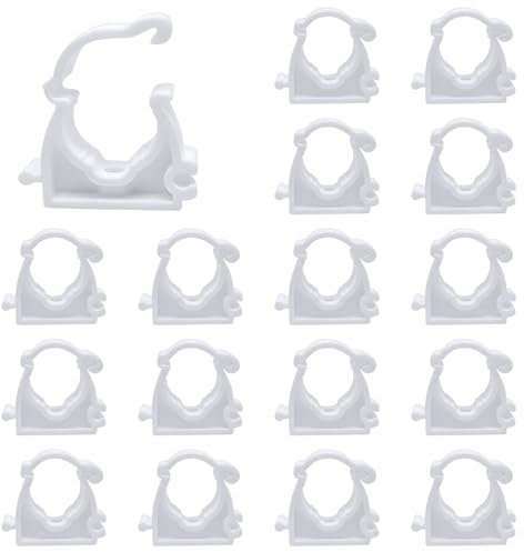 Udbrud 20 morsetti di fissaggio, diametro interno 32 mm, morsetto di fissaggio in plastica, morsetto per tubi, clip per tubo per piscina, stagno, lavatrice e garte