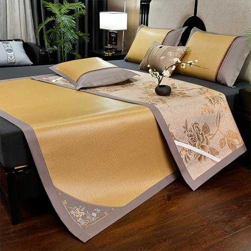 Kavenza Estivo Stuoia Di Bambù, Stuoia Di Bambù Per Letto Pieghevole Di Doppio Lato Per Il Letto, Materassino Rinfrescante Estivo In Rattan, Liscio E Traspirante, Per Casa, Dormitorio(Color C,120cm)