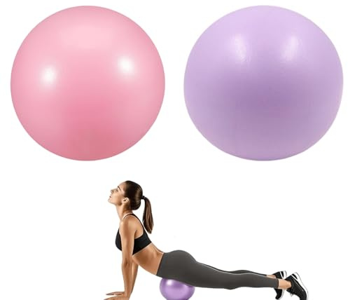 VYNZOR 2 Piezas Pelota de Yoga, Mini Pelota de Pilates, 25 cm / 9,4 Pulgadas, Fitness, Pilates, Embarazo y Sentarse, Fitball, Equilibrio, Entrenamiento, Hinchador Incluido