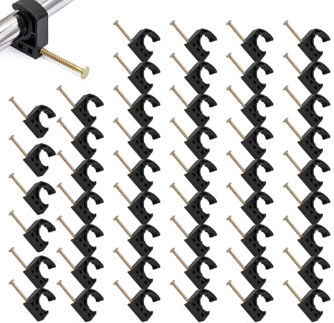 Zyntora Half Clamp J-Hook - Tube Clamp with Nail | Garage Storage Tool for Mounting Suspension Support Installation Dryer Vent Backyard Ground Sports