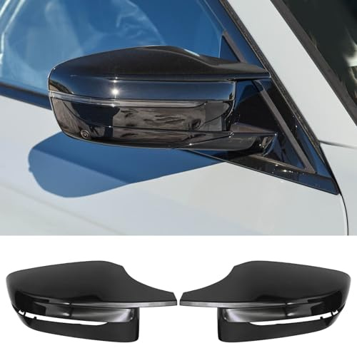 Ollanoos Auto-Spiegelkappen, Ersatz für BMW 3 4 5 7 8 Serie G20 G21 G30 G38 G22 G23 G11 G12 G15 G16, glänzende schwarze Rückspiegelkappen, 51167422719 (1 Paar)