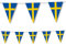 3,5m Wimpelkette * SCHWEDEN * als Deko für Länderparty von DH-Konzept // Mottoparty Banner Girlande Partykette