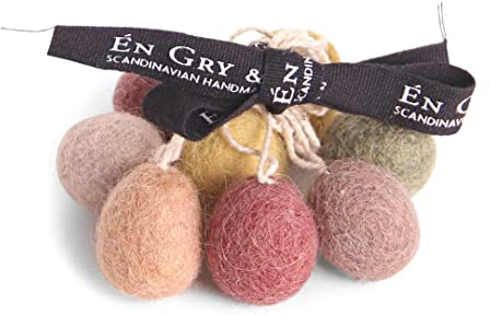 Gry & Sif kleine Osteranhänger Eier, Filzeier, Ostern, Osterdeko, Frühlingsdeko aus Filz, Handmade, Fairtrade | helle Ostereier, 2 cm, 8er Set