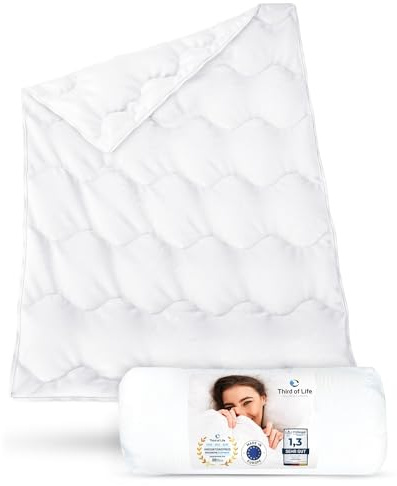 Third of Life Piumino 120x150cm VERDA | 100% riciclato | Piumino invernale sostenibile e caldo | Trapunta termoregolante| Piumino 4 stagioni ideale per chi soffre di allergie | Materiali certificati