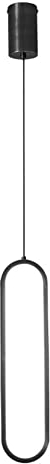 Minimalist Pendant Light, Modern Ceiling Light Kitchen Island Lighting Metal LED Hanging Fitting Fixture for Living Room Bedroom Bedside Dining Room Kitchen Bar (Black, Warm Light)