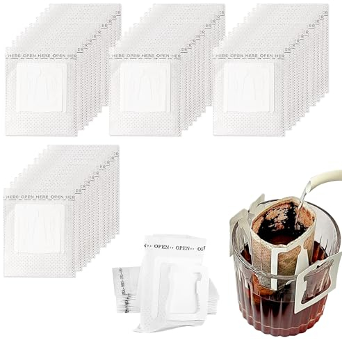 Drip Coffee Kaffeebeutel Bag 200Stk Mit Hängenden Ohr Kaffeefilter Papier für Meisten Tassen Kaffee-Papier-Filter für Camping Reisen Zuhause Büro