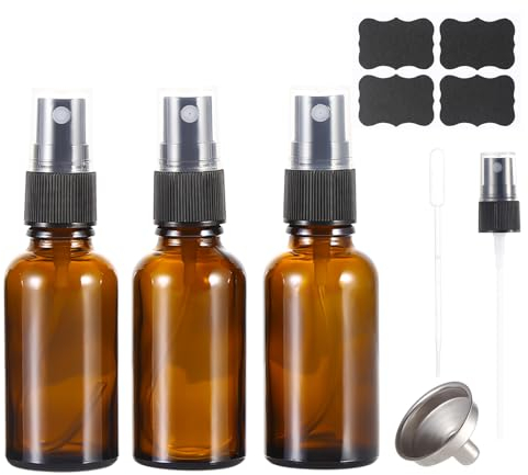 ALIFEIA Lot de 3 flacons pulvérisateurs de parfum de 30 ml en verre ambré