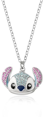 Disney Stitch Necklace for Women Official License, 16+3 Fashion Pave Crystal Stitch Jewelry for Women, Zinc, acrylic stone, Zinc, acrylic stone