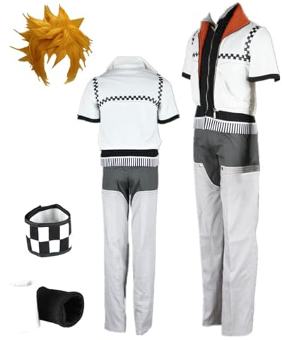 TYRHDJZQ Anime vit kappa byxor herrkläder cosplay halloween kostym