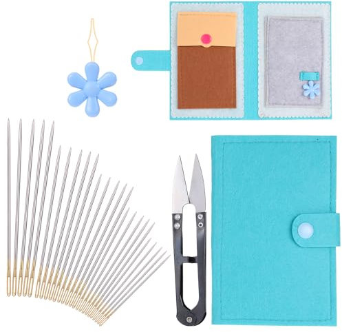 25 Stück Nähnadeln Großes Öhr Handnade, 5 Größen Nähen Nadeln Set Sticknadeln Große Augen Nadeln Leder für Hand Nähen Handwerk