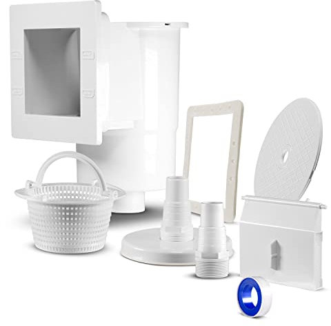 Paradies Pool Einbauskimmer Skimmerset komplett mit Dichtung Skimmerklappe Skimmerdeckel Schlauchanschluss 32/38 und Blende