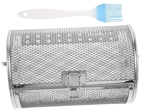 SEWOART Cestello per Cottura da Cucina in Metallo 304, Gabbia Rotante per Arrosto e Barbecue, Utensile da Cucina per Cottura, Accessorio per Apparecchio Elettrico e Friggitrice ad Aria