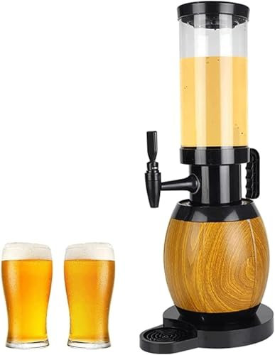 Distributore di birra, Giraffa di birra,Tiratore di birra con tubo di ghiaccio e luci a LED, torre di birra da tavolo in legno, per la festa KTV Ristorante Buffet Barbecue