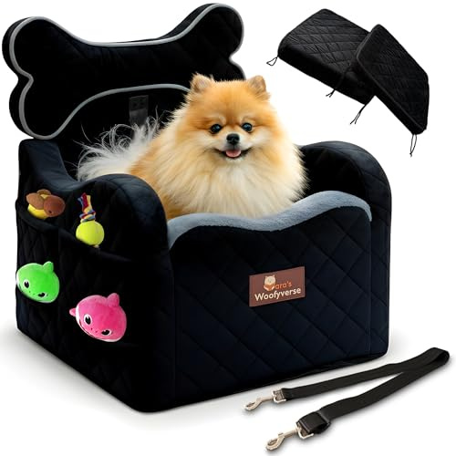 Yaraâs Woofyverse Dog Car Booster Seat, Small & Medium Dogs, Midnight Ash