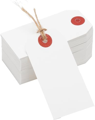Lot de 100 étiquettes de prix avec ficelle petites étiquettes de prix pour vente au détail sacs cadeaux étiquettes à suspendre étiquettes de vêtements artisanat cadeaux