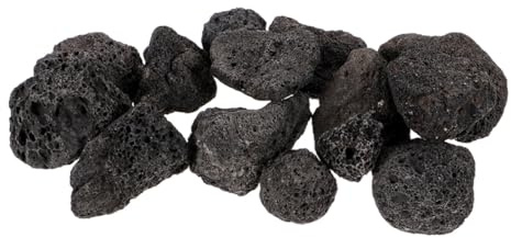 DOITOOL Piedras Volcánicas Naturales Porosas 2-4 Cm 150g Grava Negra para Acuario y Jardinería Sustrato Aireado Decorativo Versátil para Plantas Suculentas y Fogatas