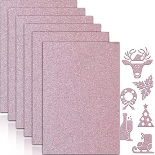 Lkw Ogechi 20 ark A4 glitterkartong för gör-det-själv-hantverk, flera färger 250 gsm icke-fällande glittrande hantverkspapper, glänsande glitterpapper för semester, presentförpackning, klippbok