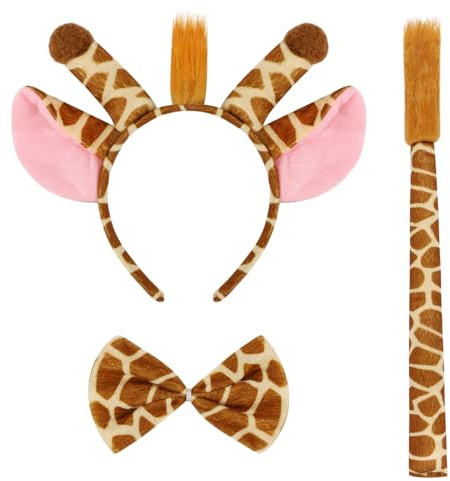 AMWYODK Zoo animal ear hair band, animal role-playing, adult animal costume, Halloween, Easter, Christmas party headdress. (giraffe)