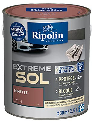 RIPOLIN - Peinture Sol Intérieur & Extérieur Extrême - Haute Résistance - Tomette - 2,5 Litres