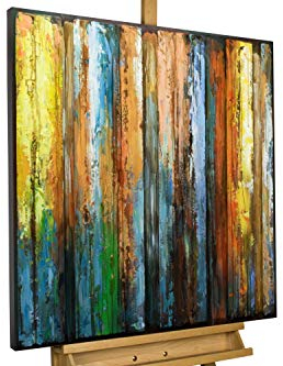 Kunstloft® Extraordinario Escultura de Metal 'Velas parpadeantes' 80x80cm | Decoración XXL Abstracto Multicolor | Cuadro Mural de Arte Moderno Hecho a Mano