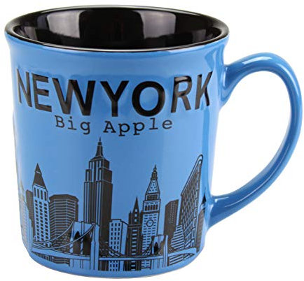Torkia - New York Big Apple City Skyline Jumbo Ceramic Mugs - 12oz (Blue)