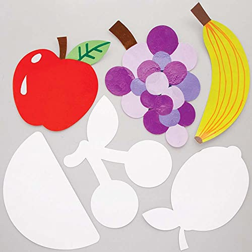 Baker Ross FE469 Fruit Card Shapes - Pack of 30, Coloured Art Supplies for Kids Craft Blanks and Making Activities
