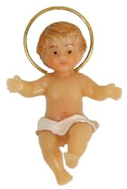 FADEDA Baby Jesus with Halo, Height: 2 cm, Hand-Painted, Detailed Nativity Scene Figures, Christmas Table Decoration, Nativity Accessories
