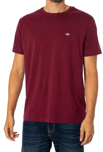 Gant Herren REG Shield SS T-Shirt, Wine Red, L
