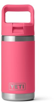 YETI Rambler Jr. 12 oz Kids Bottle, with Straw Cap, Tropical Pink