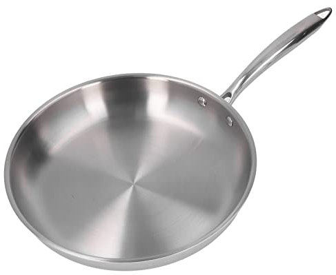 Itonash Frying Pan Stainless Steel, Stainless Steel 3 Layers Frying Pan Cookware Uncoated for Induction, Electric, Gas and Ceramic Glass Hobs, ‎Cookware, Kitchen (28cm)