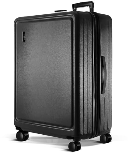 TRAVELARIM 20 Inch Carry On Luggage 22x14x9 Airline Approved, Carry On Suitcase with Wheels, Hard-shell Carry-on Luggage, Durable Luggage Carry-On, Jet Black Small Suitcase with Cosmetic Case