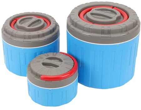 TYCIONG - Caja de almuerzo aislada de 3 piezas, caja de almuerzo de acero inoxidable, contenedor de alimentos aislado con asa, caja de almuerzo térmica aislante, contenedor de alimentos bajo