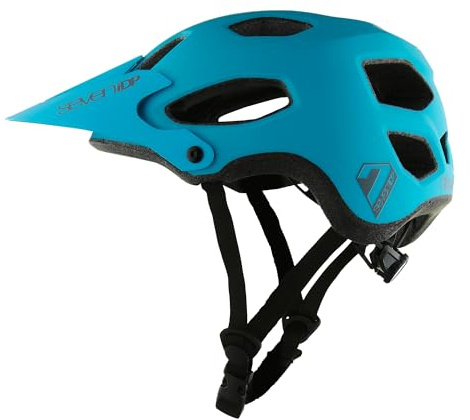 Casco de Bicicleta de montaña 7iDP X2 – Casco MTB Ligero para Hombres y Mujeres, Ideal para Trail y Enduro, Ajuste Ajustable, Transpirable con Cobertura Trasera extendida. (Verde Azulado Mate, S/M)
