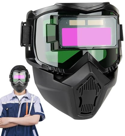 Casque de Soudure à Assombrissement Automatique | Protection de Teinte pour Soudage,Protection Faciale avec Cagoule Anti-Étincelles pour Meulage Et Polissage