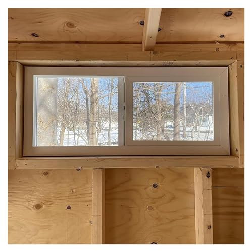 CYHTYM Finestra Scorrevole Finestra Scorrevole Orizzontale nel seminterrato di Una casa in Legno, Finestra di Ventilazione con zanzariera e Serratura Interna(50x40cm/19.68x15.7 (WxH))
