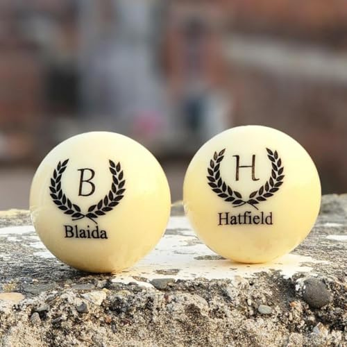 TPFOON Palla da stecca incisa personalizzata, palla da biliardo personalizzata con monogramma da 57 mm, miglior regalo per papà, marito, amante del biliardo, matrimonio
