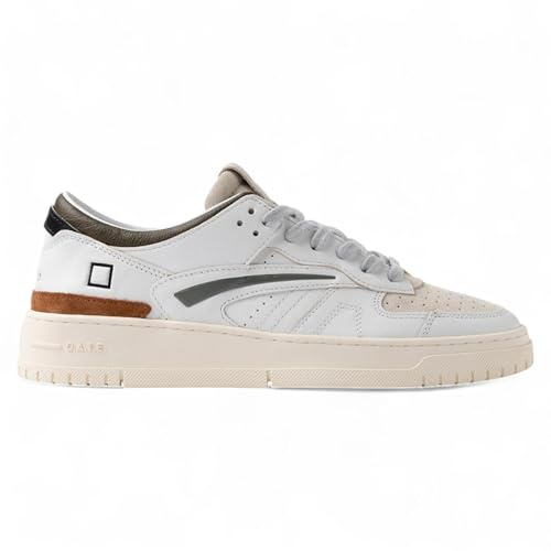 D.A.T.E. Sneaker TORNEO - Colored White/Army (Verde, Sistema Taglie Calzature EU, Adulto, Uomo, Numero, Media, 45)