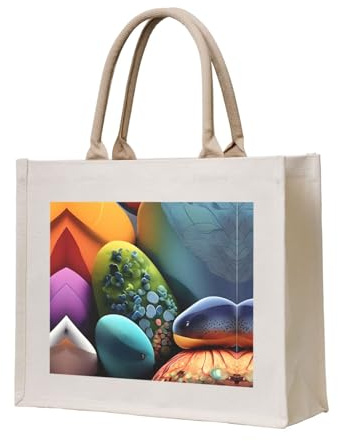 WBQLSL Borsa da spiaggia con pietre colorate, perfetta per spiaggia, picnic, viaggi e tempo libero a bordo piscina