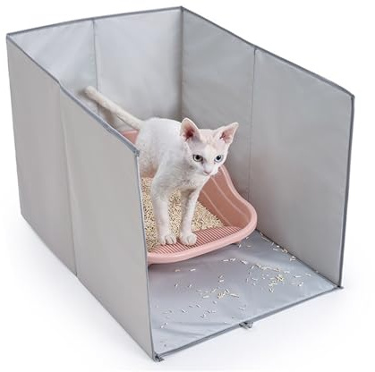 Recinto para Arenero - Cubierta Impermeable para Arenero De Gatos, Protector Plegable Antifugas, Protección Higiénica Gatos Pequeños, Medianos Y Grandes, Ideal Prevenir El Desorden En Salas De Estar,
