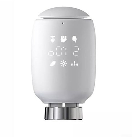 Feeshoppher Válvula de control de temperatura Zig-bee Válvula termostática de radiador adicional Válvulas de radiador inteligentes para control de hogar inteligente, control de voz remoto compatible