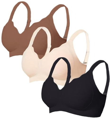 Jelly BH för kvinnor 3-pack sport-bh sömlös trådlös vadderad bralette hög inverkan push-up BH lätt full täckning BH justerbara remmar vardagliga bralettes för kvinnor plus size underkläder